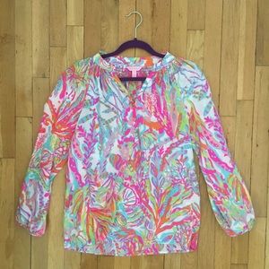 Lily Pulitzer Elsa Silk Print Top
